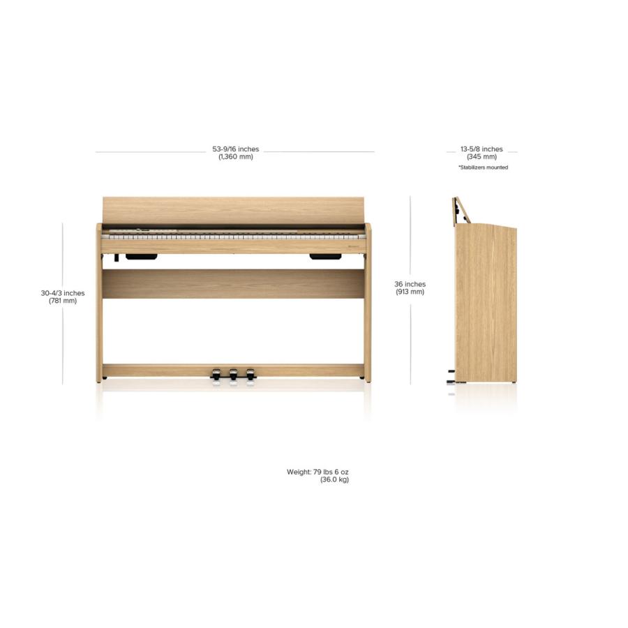 ローランド　F701 LA   roland 電子ピアノ デジタルピアノ F-701 ライトオーク（Light Oak） ヘッドホン・専用高低自在椅子付 配送設置無料