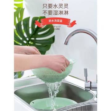 日本進口ASVEL雙層瀝水籃 新款洗菜盆食品級濾水籃菜籃專用菜籃子