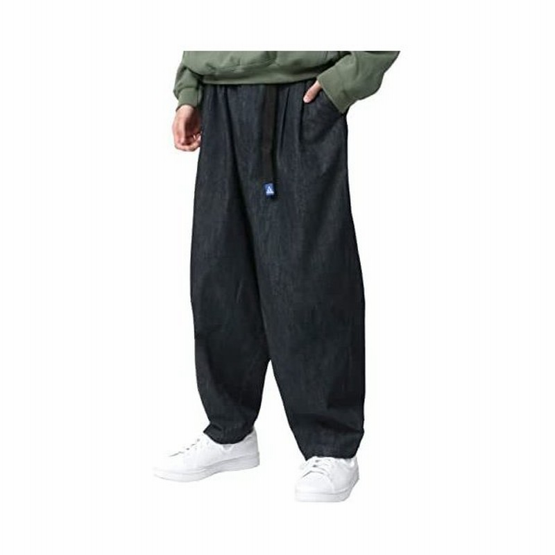 ワイドパンツ メンズ シェフパンツ デニム イージーパンツ ゆったり ズボン バルーンパンツ ネイビー 通販 Lineポイント最大get Lineショッピング