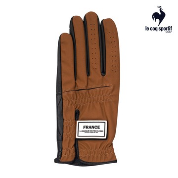 【LE COQ SPORTIF GOLF公雞高爾夫】男款棕色立體標誌高爾夫手套 QGS0K781