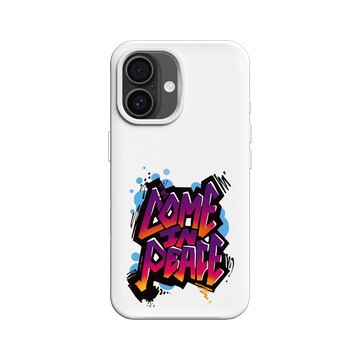 iPhone 16 SolidX 白 - Graffiti / 街頭塗鴉 - 我為和平而來