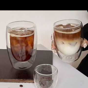 🚚桃園出貨🚚高端高硼矽雙層隔熱創意防燙冰飲杯——美式咖啡時尚升級