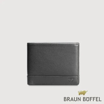 【BRAUN BUFFEL 德國小金牛】台灣總代理 威爾 10卡男夾-黑色/BF529-314-BK
