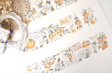 橘與梔 PET 和紙膠帶 5m卷