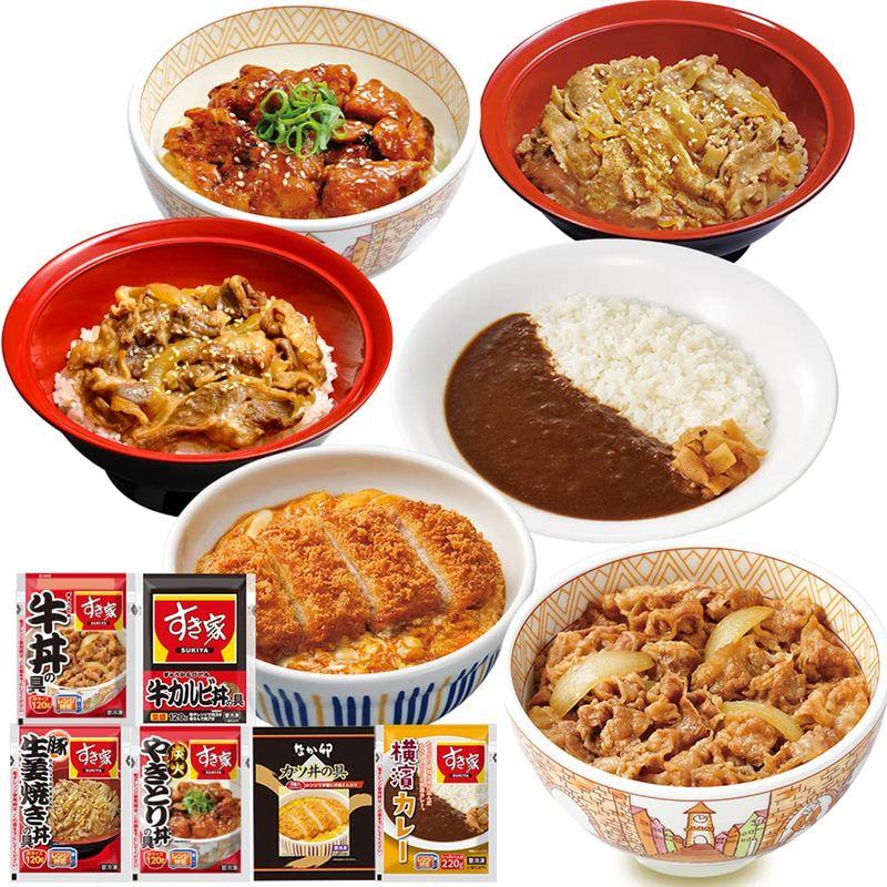 すき家 なか卯 食べ比べセット6種15食 牛丼×牛カルビ丼×豚生姜焼き丼×炭火やきとり丼×横濱カレー×カツ丼