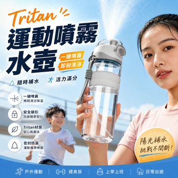 [現貨隔日配 夏日清涼噴霧] 運動水壺 水壺 水瓶 tritan水壺 噴水水壺 噴霧水壺 噴霧水杯 [TM04]