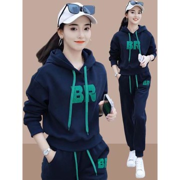 華棉運動服休閑套裝女2025年冬季新款時尚減齡寬松衛衣長褲兩件套