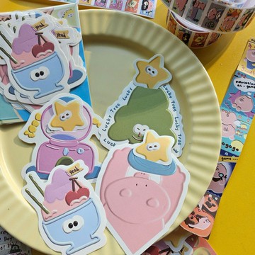 【coloryeah】油畫風 可愛手賬文具/可做小機關的手帳異形便簽