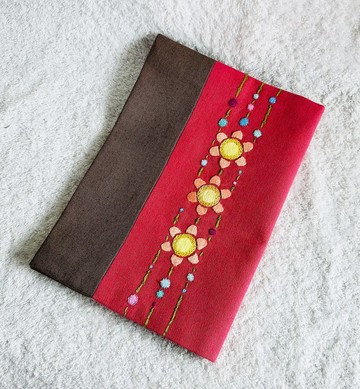 花朵刺繡書衣 (單行本・精裝書尺寸) 玫瑰粉