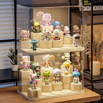 盲盒展示架 收納透明防塵 亞克力手辦積木展示櫃泡泡瑪特適用展示盒 GVBS