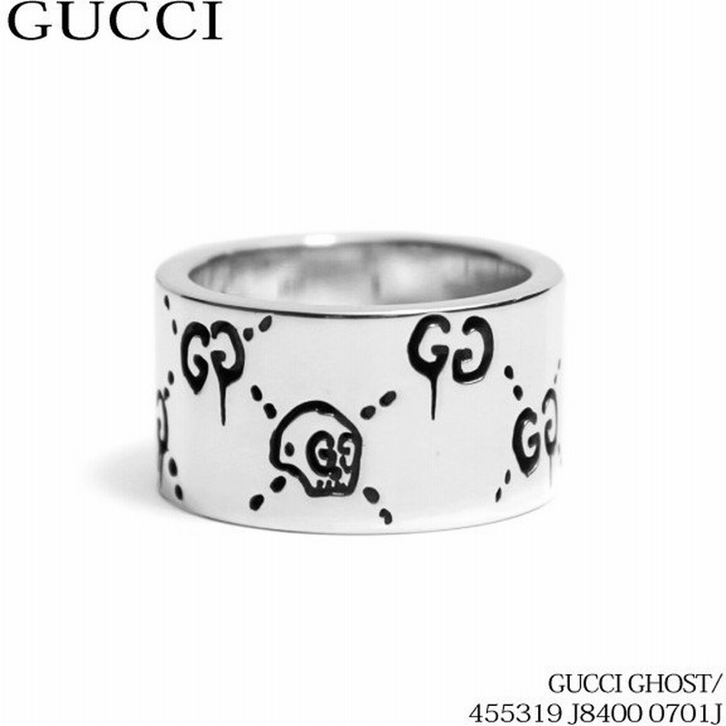 Gucci グッチ ゴースト ワイド リング 指輪 ユニセックス J8400 0701 12mm 返品交換不可 通販 Lineポイント最大0 5 Get Lineショッピング