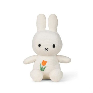 BON TON TOYS Miffy米菲兔環保鬱金香填充玩偶-象牙白 18cm