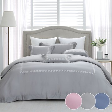 鴻宇 天絲棉300織 純色刺繡 素色 多款任選 雙人兩用被套