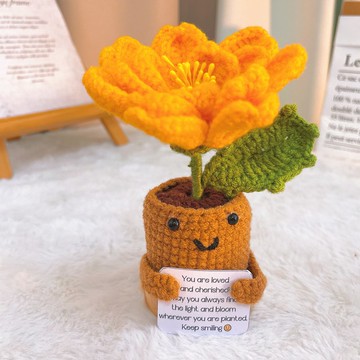 手作鉤織十月生日花萬壽菊