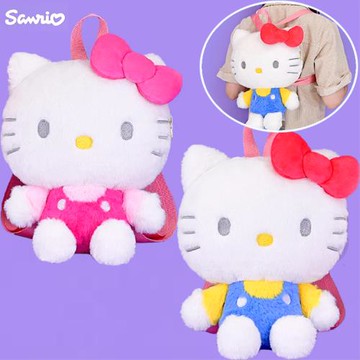 凱蒂貓HELLO KITTY兒童後背包包雙肩背包絨毛娃娃玩偶背包 894161(生日禮物 聖誕節)【卡通小物】