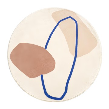 Mega 北歐藝術抽象圓形地墊 聚酯纖維地毯 防滑顆粒  珊瑚石  80 x 80cm