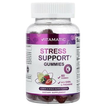 Vitamatic, 壓力緩解軟糖，檸檬和什錦漿果味，60 粒軟糖