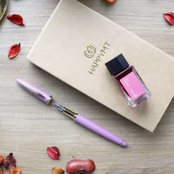 【客製化禮物】HAPPYMT開心鋼筆墨水禮盒 薰衣紫金夾*新包裝