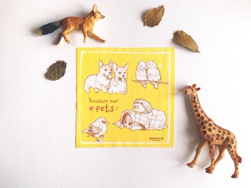 【動物系列】#1 寵物系列 柯基 鸚鵡 小貓 刺猬 小鳥 眼鏡布 拭鏡布