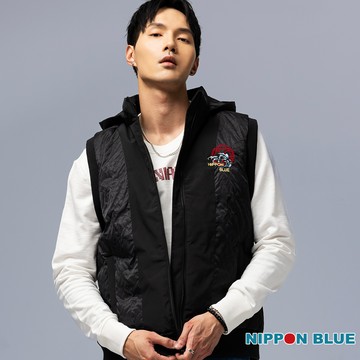 【新品結帳2件再88折】金標百福青海波衍縫羽絨背心 - BLUE WAY 日本藍