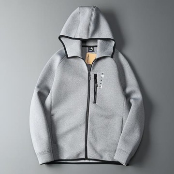 外貿尾單島國訂單空氣層太空棉高彈快干運動拉鏈連帽衛衣外套開衫