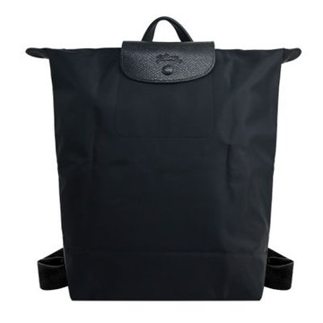 LONGCHAMP LE PLIAGE ONE系列尼龍單色摺疊後背包(中/黑)