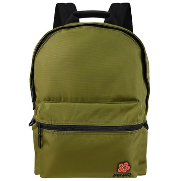 KENZO 5SA483 Crest Boke Flowe 海棠花徽章尼龍後背包.綠