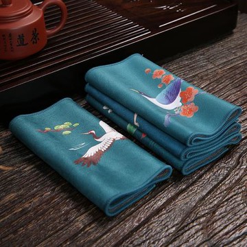 茶巾布吸水茶具用品長條茶盤洗茶墊茶室桌面毛巾不掉毛加厚絨