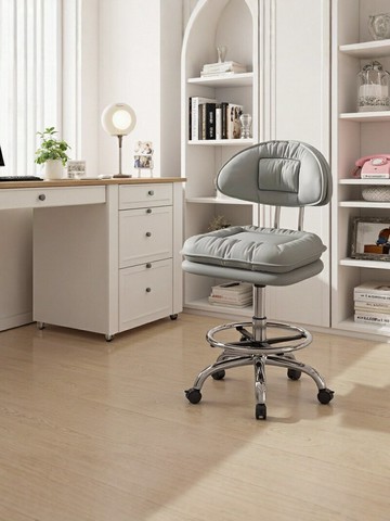 【升降旋轉】吧檯椅 吧凳 網紅吧凳 美容凳 美甲師專用凳 前臺收銀椅 可調節高度 舒適坐墊 金屬腳架 適用於咖啡廳/美甲店/前臺