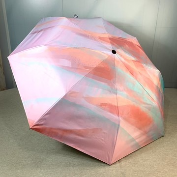 [凱得國際]KISSDIAMOND晨曦雲霞質感油畫晴雨兩用黑膠自動傘KDU-525 雲霞