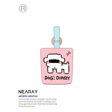 尼睿X吃鹽的魚 新款方狗系列水桶包清新可愛原創印花手提帆布包包