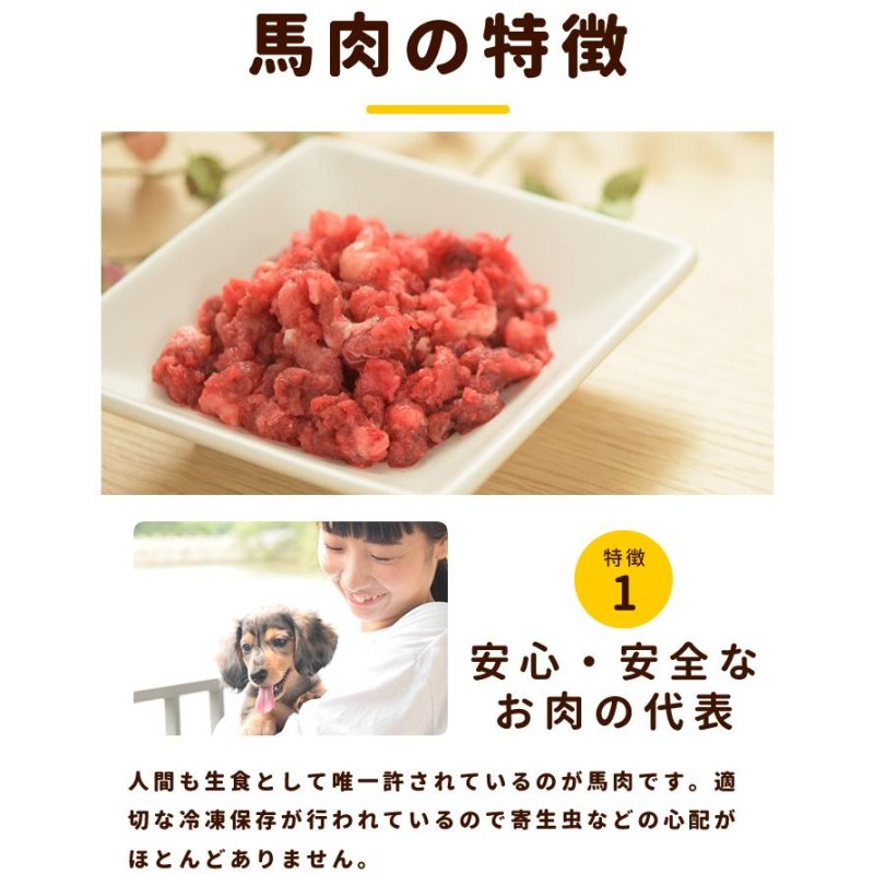 馬肉パラパラミンチ 10kg（500g×20Pセット） ※冷凍バラ凍結です ペット用馬肉 （生馬肉）　※同梱包は合計10ｋｇまでです。