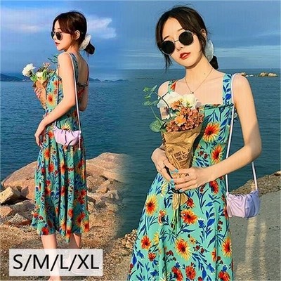 ワンピース 夏 レディース リゾートワンピース サマードレス ロング マキシ丈ワンピース 肩出し 沖縄 ハワイ きれいめ 花柄 ボヘミア風 Aライン 通販 Lineポイント最大get Lineショッピング
