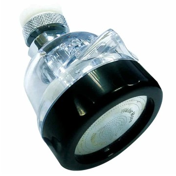 Water More 水摩爾 水龍頭萬向轉接頭 適用約直徑1.5cm-2.5cm外徑之出水頭  全長9cm、出水面板直徑5cm  黑色 + 透明色  1組