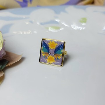 寒露 節氣花磚 手作 戒指 徽章 別針