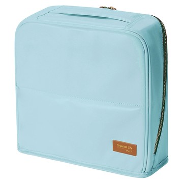 MAANGE 瑪安格 磁吸分區立式皮革化妝包  1個  淺藍色