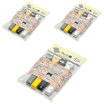 ECHO 封口夾  3盒  貓咪狗狗 灰色 + 黑色 + 白色 + 黃色