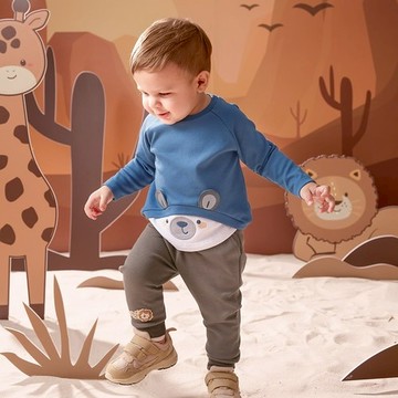 動物同學會長頸鹿九分褲 (深灰)