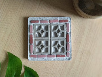 眷村顏水泥杯墊-金錢