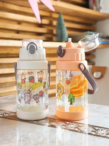 超大容量水杯女2000ml運動健身吸管杯男便攜塑料水壺簡約杯子瓶