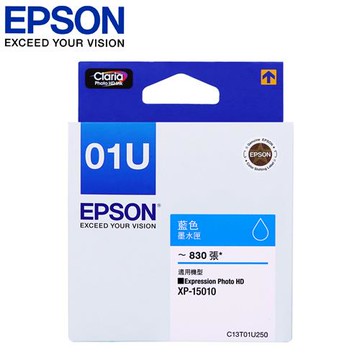 滿額現折180★EPSON 原廠藍色墨水匣 T01U250 藍 適用:XP-15010
