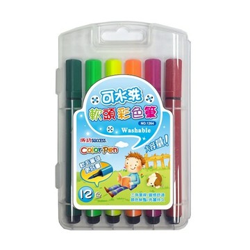 成功 可水洗軟頭彩色筆(12色) 1264