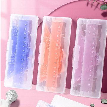 ✅精選果凍色尺子套裝 透明塑膠套尺 三角板 量角器 直尺 學習用品 學生文具 WJ160
