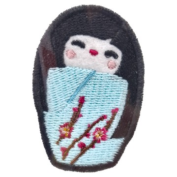 suatelier design JR刺繡貼  刺繡貼紙  刺繡貼紙 黑色 + 藍色  1個