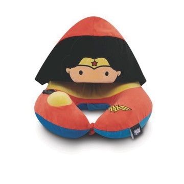 Travelmall DC 正義聯盟授權神力女超人按壓式充氣帽枕
