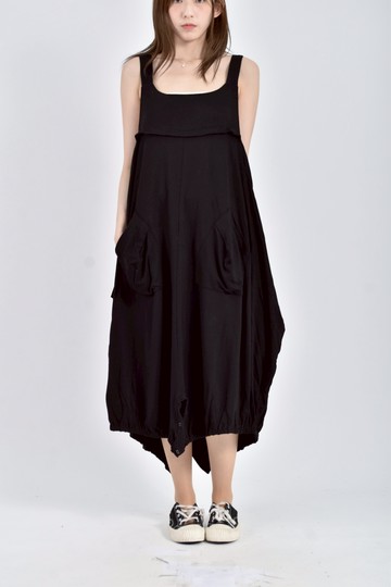 (M) gd shop質感寬肩帶黑色洋裝