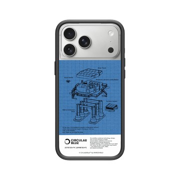 iPhone 17 Pro Max Mod NX -邊框背蓋組合 (相機按鈕) 黑 - CircularBlue - 淨海藍圖