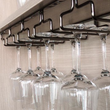 黑色304不銹鋼紅酒杯架子紅酒杯架倒掛酒杯架家用懸掛高腳杯掛架 99購物節