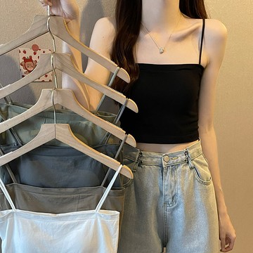 韓版吊帶美背一體帶胸墊背心 免穿內衣【V154】