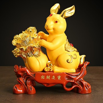玉兔擺件白菜招財進寶生肖金兔家居裝飾辦公室臥室生日喬遷禮品 開運飾品 創意開業禮品 擺飾品 裝飾品 送禮 居家擺飾 開運飾品  擺飾品 裝飾品 送禮 居家擺飾